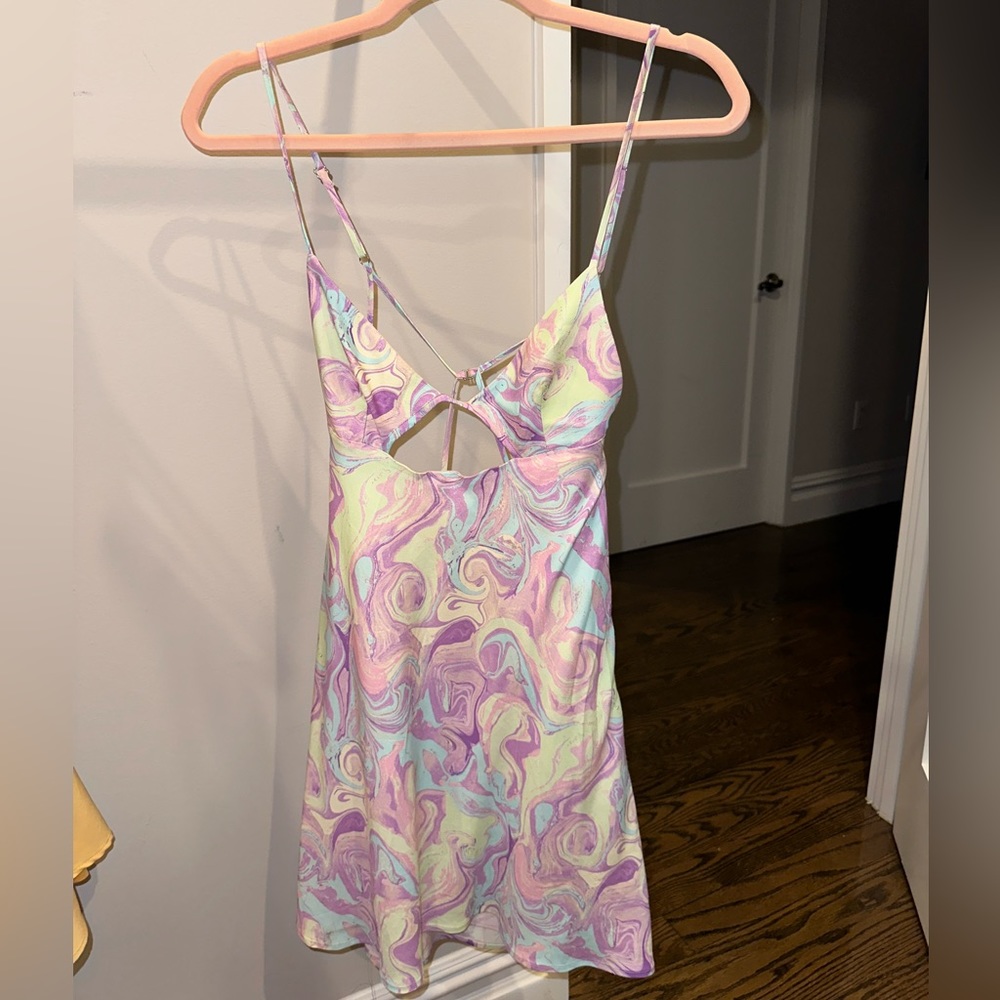 Zara Tie Dye Crossback Mini Dress Size Small